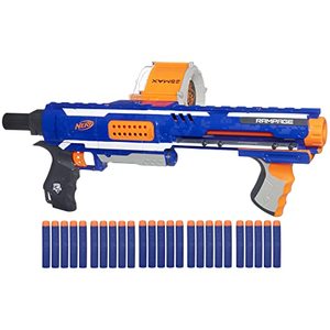 lot 25124 image: Nerf Rampage N-Strike Elite Toy Blaster with 25 Dart Drum Slam Fire & Official Elite Foam Darts