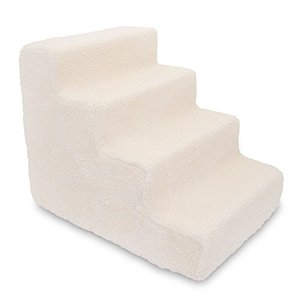 lot 25127 image: Best Pet Supplies Foam Pet Steps, Lambswool, 4-Step (H 18)