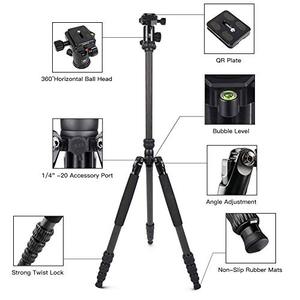 lot 25128 image: Sirui Traveler 7C Camera Tripod 65.55 inches Carbon Fiber Arca Tripod with E-10 360° Panorama Ball Head and Arca Swiss Quick Release Plate Load Capacity Up to 17.6lbs, Convertible to Monopod