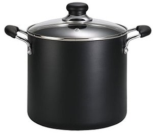 lot 25141 image: T-fal Soup, Stock, Dishwasher Safe Nonstick Pot, 8 Quart, Charcoal, Black