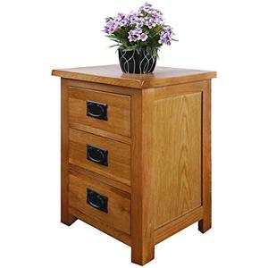 lot 25170 image: Kendyoak Oak Hard Wood Bedside Table in Light Oak Lacquer Finish Narrow Side Lamp Nightstand Wooden Nightstands Cabinet
