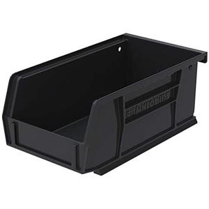 lot 25195 image: Akro-Mils AkroBins Plastic Hanging Stackable Storage Organizer Bin, 7-Inch x 4-Inch x 3-Inch, Black, 24-Pack