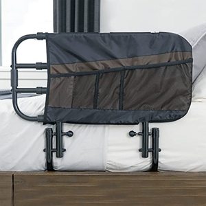 lot 25930 image: Stander EZ Adjust Bed Rail, Adjustable Senior Bed Rail and Bed Assist Grab Bar for Elderly Adults with Organizer Pouch