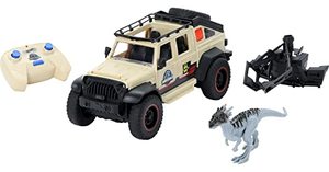 lot 25937 image: Matchbox Jurassic World Jeep Gladiator RC, Remote-Control Vehicle with 6�� Dracorex Dinosaur Figure, Removable Auto-Capture Claw, Toy for Kids