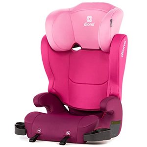 lot 25955 image: Diono Cambria 2 XL 2022, Dual Latch Connectors, 2-in-1 Belt Positioning Booster Seat, High-Back to Backless Booster with Space and Room to Grow, 8 Years 1 Booster Seat, Pink