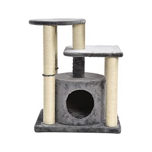 lot 25960 image: Amazon Basics Small Cat Tree Tower With Condo And Scratching Post - 26 x 19 x 31 Inches, Gray. (Not Complete)