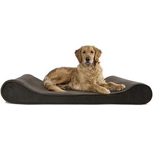 lot 25968 image: Furhaven XL Orthopedic Dog Bed Microvelvet Luxe Lounger w Removable Washable Cover - Espresso, Jumbo (X-Large), Used.