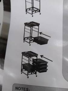 lot 26035 image: Oasis Concepts 4 mesh drawer organizer with wood top, NOT FULLY INSPECTED