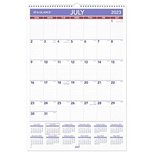 lot 26100 image: AT-A-GLANCE 2023-2024 Wall Calendar, Monthly Academic, 15-12 x 22-34, Large, Student (AY328)