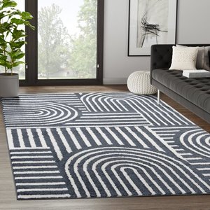 lot 14359 image: Abani Rugs Nuevo NUE120A Mid Century Arches Cream Black Area Rug