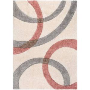lot 14360 image: Well Woven San Francisco Bevel Modern Geometric Arcs & Shapes Shag Light Blue Grey 3D Textured Thick & Soft Shag 7 10 x 9 10 Area Rug