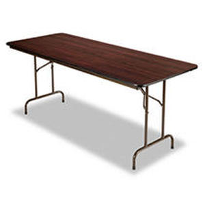 lot 14378 image: Wood Folding Table Rectangular 72w X 29 34d X 29h Walnut