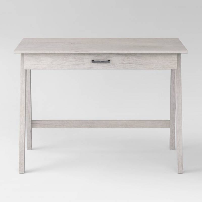 lot 1051 image: Paulo Wood Writing Desk with Drawer White Wash - Project 62