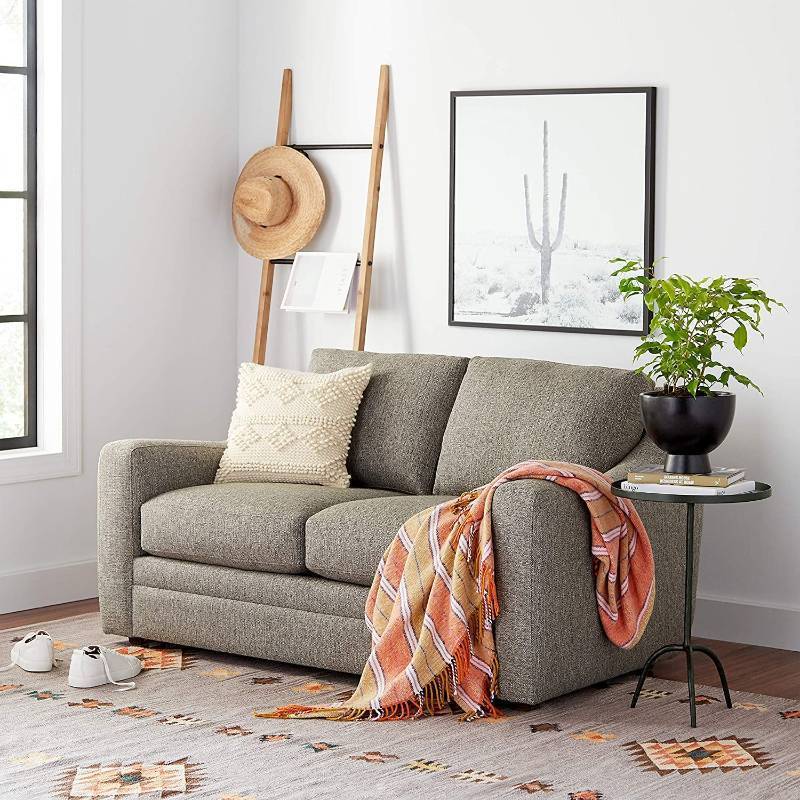 lot 1414 image: Rivet Contemporary Fir Decorative Blanket Ladder with Iron Rungs - 71.65 Height, Black and Natural Wood