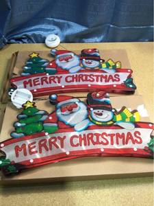 lot 5701 image: Two Merry Christmas Window Decor