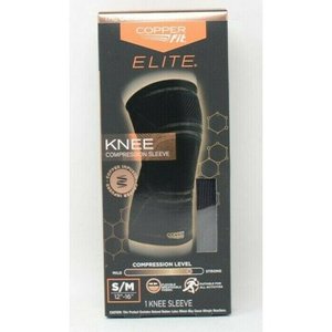 lot 6700 image: 2-Pack Copper Fit Elite Knee Compression Sleeve SM Copper Infused 12-16