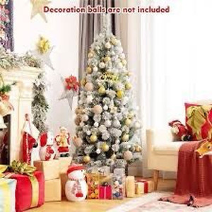 lot 6738 image: Christmas Tree Flocked White Led Lights