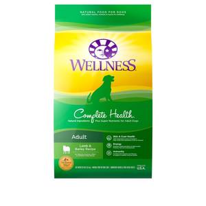 lot 7715 image: Wellness Complete Health Natural Dry Dog Food Lamb & Barley 30-Pound Bag