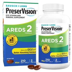lot 25 image: Bausch & Lomb PreserVision AREDS 2 Formula Supplement (210ct)