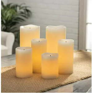 lot 35 image: RfR Bundle 6-Piece LED Color Changing Flameless Candle Set - Glow Wick Gerson (Multi-Colored)
