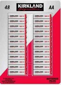 lot 52 image: Kirkland Signature AA Alkaline Batteries 48 Count M88E