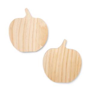 lot 66 image: 2pk Small Halloween Wood Pumpkin - Mondo Llama