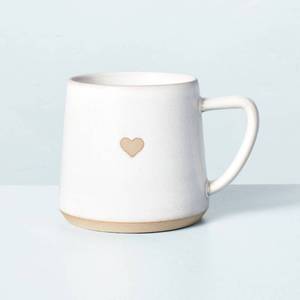 lot 76 image: 13.3oz Stoneware Heart Mug CreamClay - Hearth & Hand with Magnolia, pack of 2