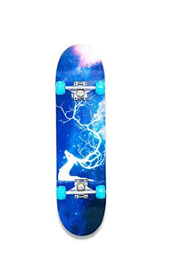 lot 102 image: FlyFlash Skateboard 31 x 8, Complete Standard Skate Boards for Girls and Boys, 9 Layer Double Bow Kick for Kids, Youth and Teens