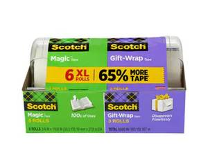 lot 106 image: 3M Scotch Magic TapeGift Wrap Tape, 6600 Total, 6-pack
