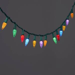 lot 114 image: 60ct LED C6 Faceted String Lights Multicolor with Green Wire - Wondershop, pack of 2