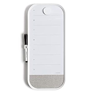 lot 115 image: U Brands Modern Bevel Dry Erase Weekly Calendar with Bulletin Strip, Office Supplies, with Marker and Magnet, 7�� x 16�� (B09B193YC8)