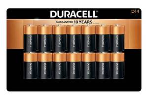 lot 122 image: Duracell D 1.5V Coppertop Alkaline D14 Batteries - 14 Pack -