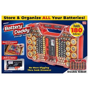 lot 124 image: Ontel Battery Daddy 180 Battery Organizer and Storage Case with Tester, 1 Count, As Seen on TV (B089F9YDFC)