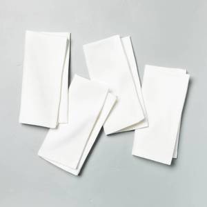 lot 125 image: 4pk Solid Cotton Napkin Set Sour Cream - Hearth & Hand with Magnolia