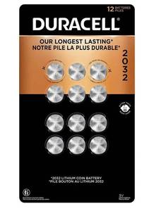 lot 130 image: Duracell 2032 Lithium Coin Batteries, 12 Count