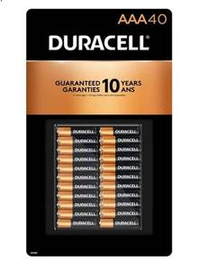 lot 133 image: Duracell CopperTop AAA Alkaline Batteries - Long Lasting Multi-Purpose Triple A Battery for Home and Business - 40 Count