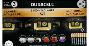 lot 139 image: Duracell 575 Lumen LED Headlights, 3 Pack