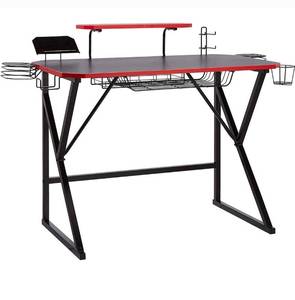 lot 151 image: Amazon Basics Gaming Computer Desk with Storage for Controller, Headphone & Speaker - Red