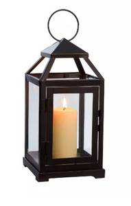 lot 166 image: Juvale Black Decorative Candle Lantern, Decorative Metal Candle Holder with Tempered Glass, DIFFERENT STYLE than the picture
