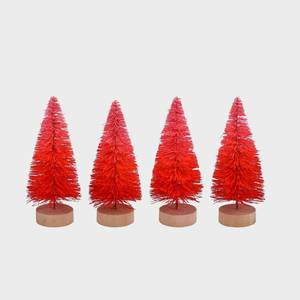 lot 171 image: 4pk Valentines Day Bottle Brush Trees Red - Spritz