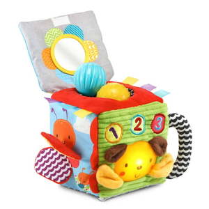lot 177 image: VTech, Soft and Smart Sensory Cube, Put-and-Take Ball Play, Baby Toy