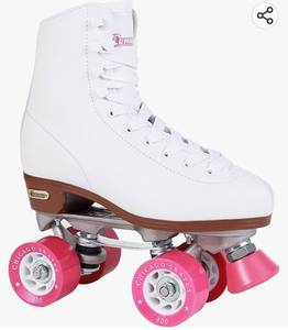 lot 183 image: CHICAGO Womens and Girls Classic Roller Skates - Premium White Quad Rink Skates ,size Children j10
