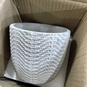 lot 230 image: INSPIRELLA Ceramic Pots for Plants Flower Pot �� 6.5 Heirloom Quality Large Cement PlanterTimeless Plant Pots Indoor with DrainageLeak Proof Planters Indoor Plants for Herbs and Succulents,