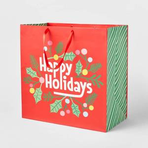 lot 244 image: Extra-Large Square Happy Holidays Gift Bag - Wondershop, pack of 5