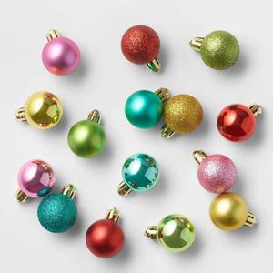 lot 245 image: 25ct Round Mini Christmas Tree Ornament Set Brights - Wondershop