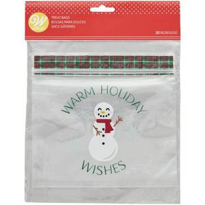 lot 250 image: Wilton 20ct Resealable Treat Bag Snowman