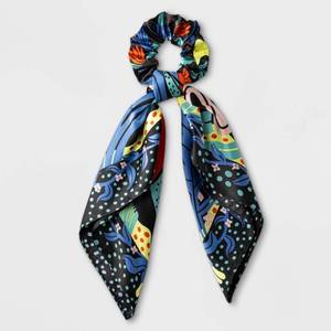 lot 256 image: Latino Heritage Month Black Floral Scrunchie