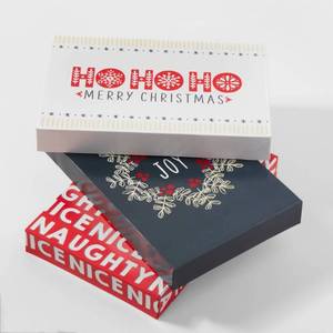lot 257 image: 3ct Flat Shirt Gift Box Naughty or NiceJoyHoHoHo - Wondershop, pack of 2