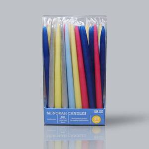 lot 261 image: 45ct 5.75 Wax Unscented Hanukkah Taper Candles Multicolor - Spritz, pack of 2