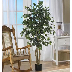 lot 14586 image: Nearly Natural 4 ft. Artificial Ficus Silk Tree